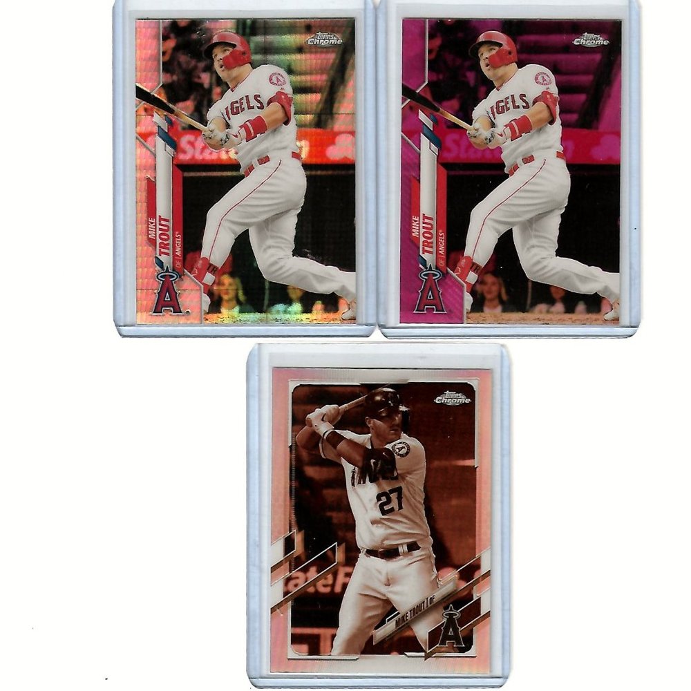 Mike Trout Topps Chrome MLB Baseball Card Lot of 3
